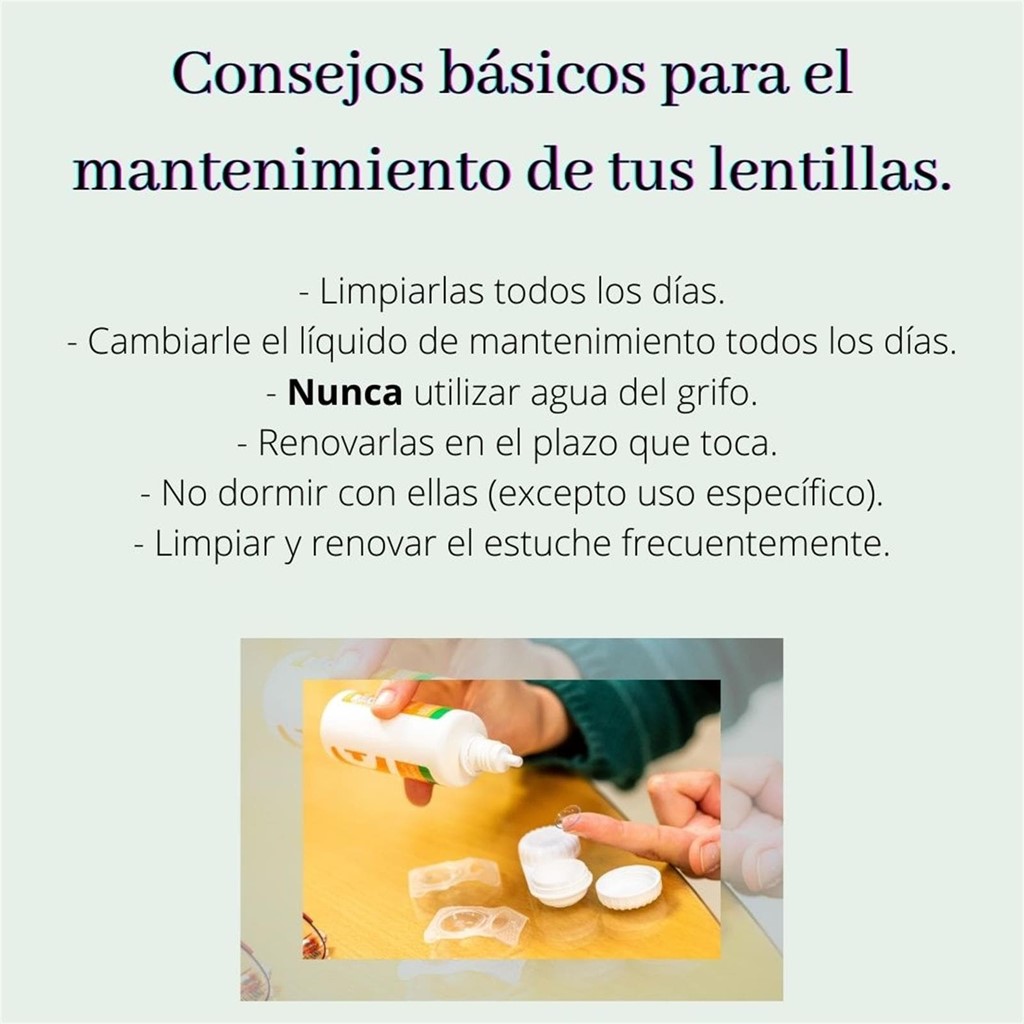 Consejos básicos para cuidar tus lentillas.