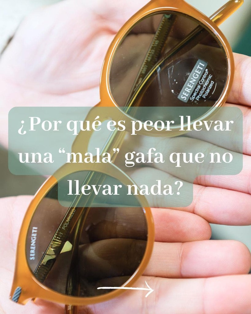 Por que non debes levar unha "mala" gafa de sol.