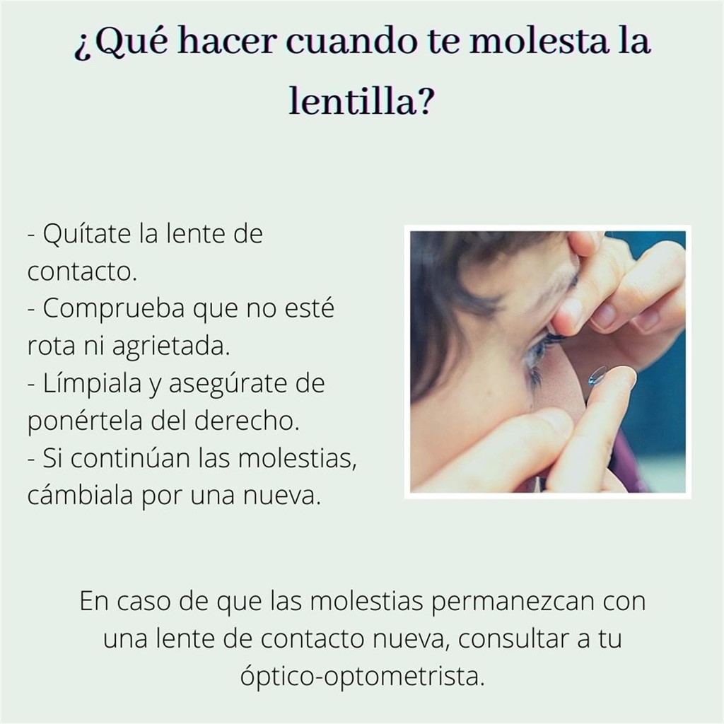 Qué hacer cuando molesta una lentilla.