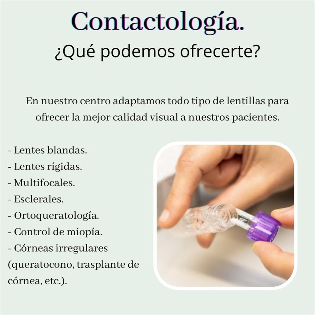 Tipos de lentes de contacto.